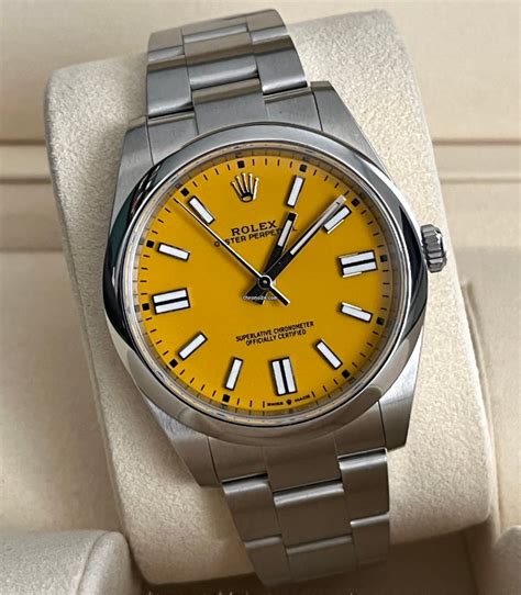 rolex oyster perpetual 41 jaune|2021 Rolex Oyster Perpetual 41.